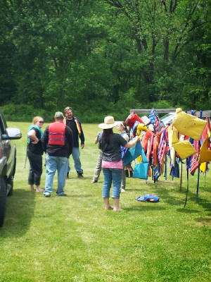 Lifejackets being picked out