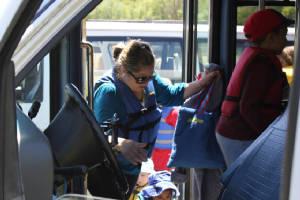 Customer entering our bus